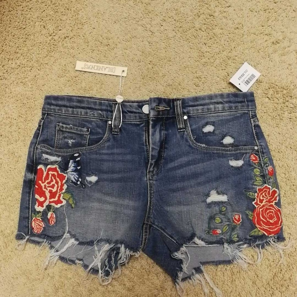 Blank NYC Embroidered Denim Shorts